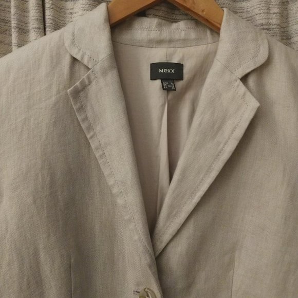 Y2K Vintage Mexx 100% Cotton Natural Blazer - Picture 5 of 8